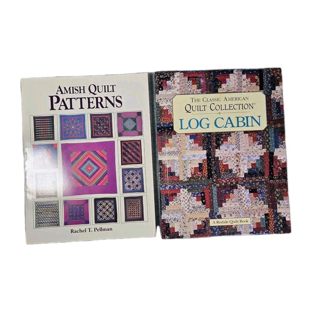 PAIR Vintage Quilting Books Rodale Log Cabin Amish Quilt Patterns How To Guide